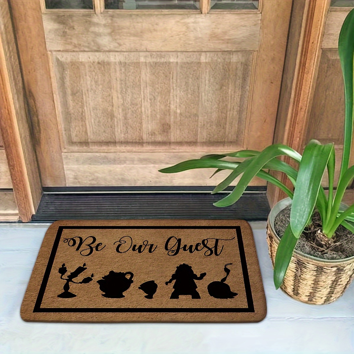 TEMU 1pc Pattern Foam Floor Mat, Entrance Door Mat, Kitchen Mat Floor Mat, Soft Thickened Flannel Non-slip 1.2 Foam Sponge Mat Door Mat, Family