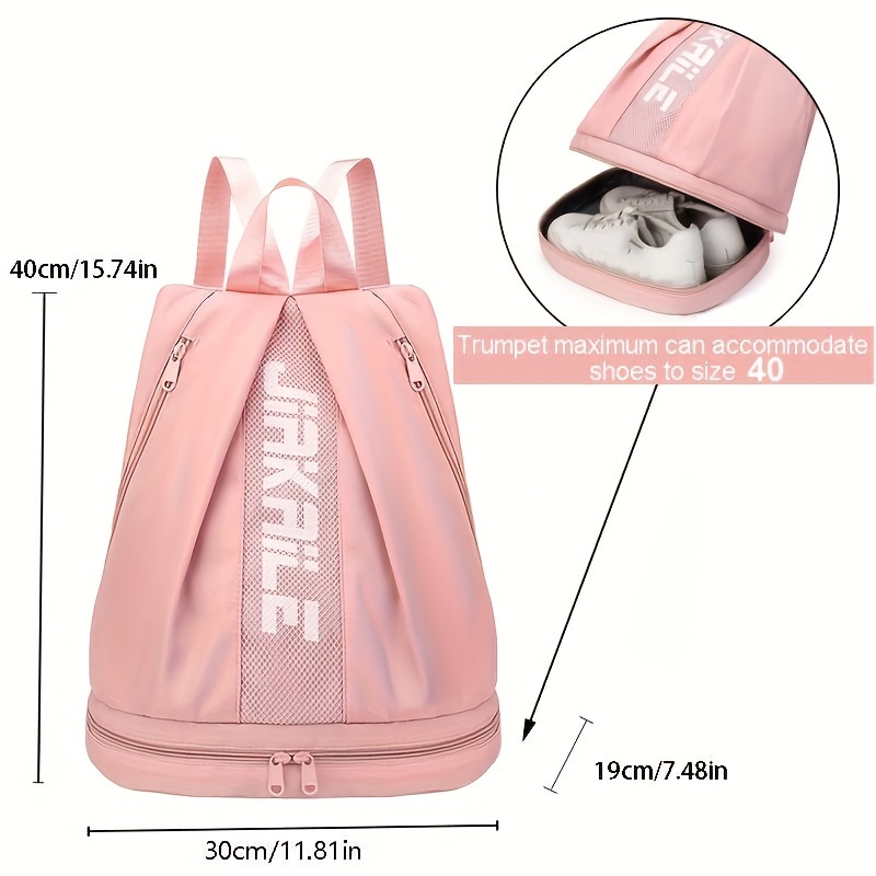 Image of Versatile & Lightweight Travel Backpack, Adjustable Straps For Gym, Fitness, Dance, Beach - Holds Shoes