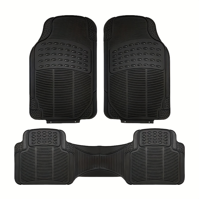 Image of Universal Car Floor Mat Set For Sedan And Suv - Durable, Pvc, Front And Rear Seat Rubber Mats, Car Floor Mats