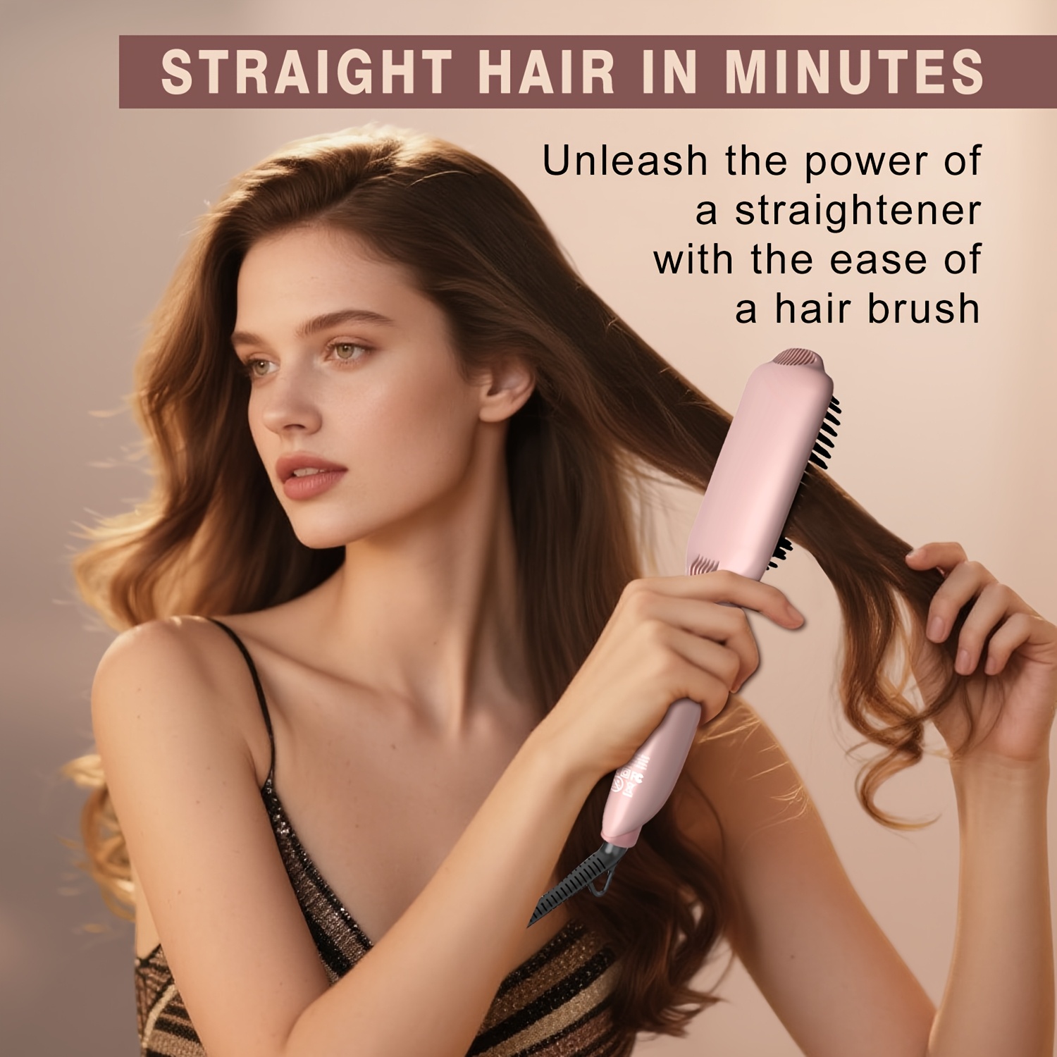Hair Straightener Brush Heated Hair Straightening Brush Flat