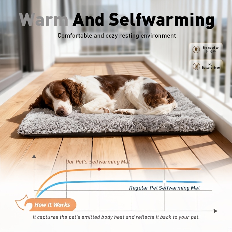 self warming cat bed extra warm self heating pad for   anti slip thermal pet mat indoor with removable washable cover not electric Product details 3