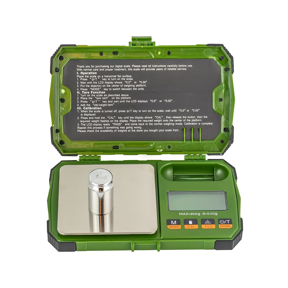 TEMU Pocket Scale 200g/0.01g Shock Proof Case Power Cable Or Batteries Food Scale /jewelry/grain Scale Portable