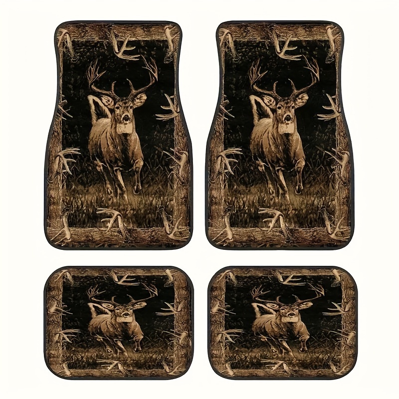 

4pcs Pattern Universal Car Floor Mats - Polyester , , To , Car Accessories, For And Rear