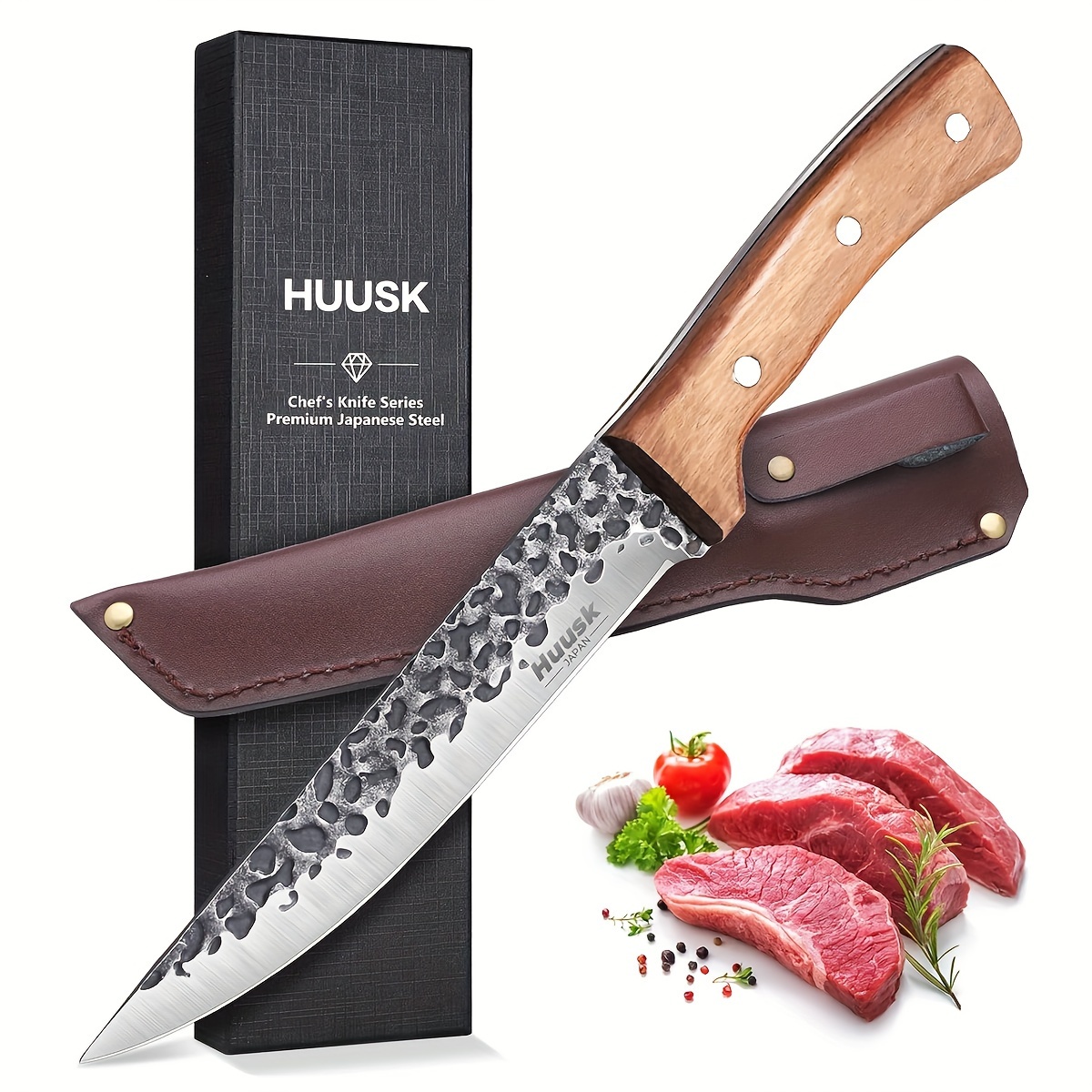 

Knives From Japan, Boning Knife For Meat Cutting 6 Inch, Butcher Knife For Brisket Trimming, Viking Knife With Sheath, Full Tang Kitchen Utility Knife, Christmas Gift