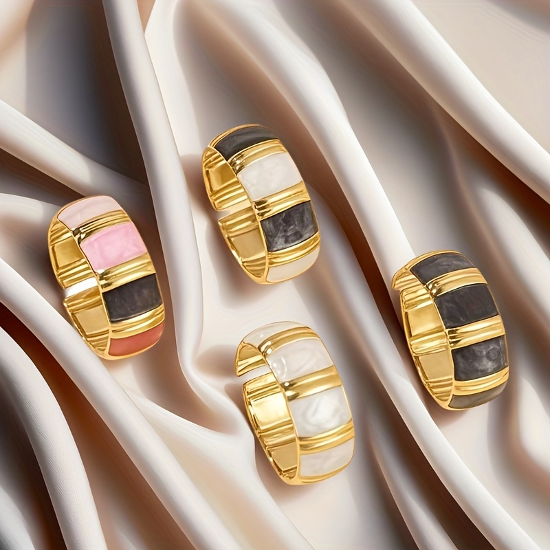 Adjustable Bamboo Ring with Enamel Glaze
