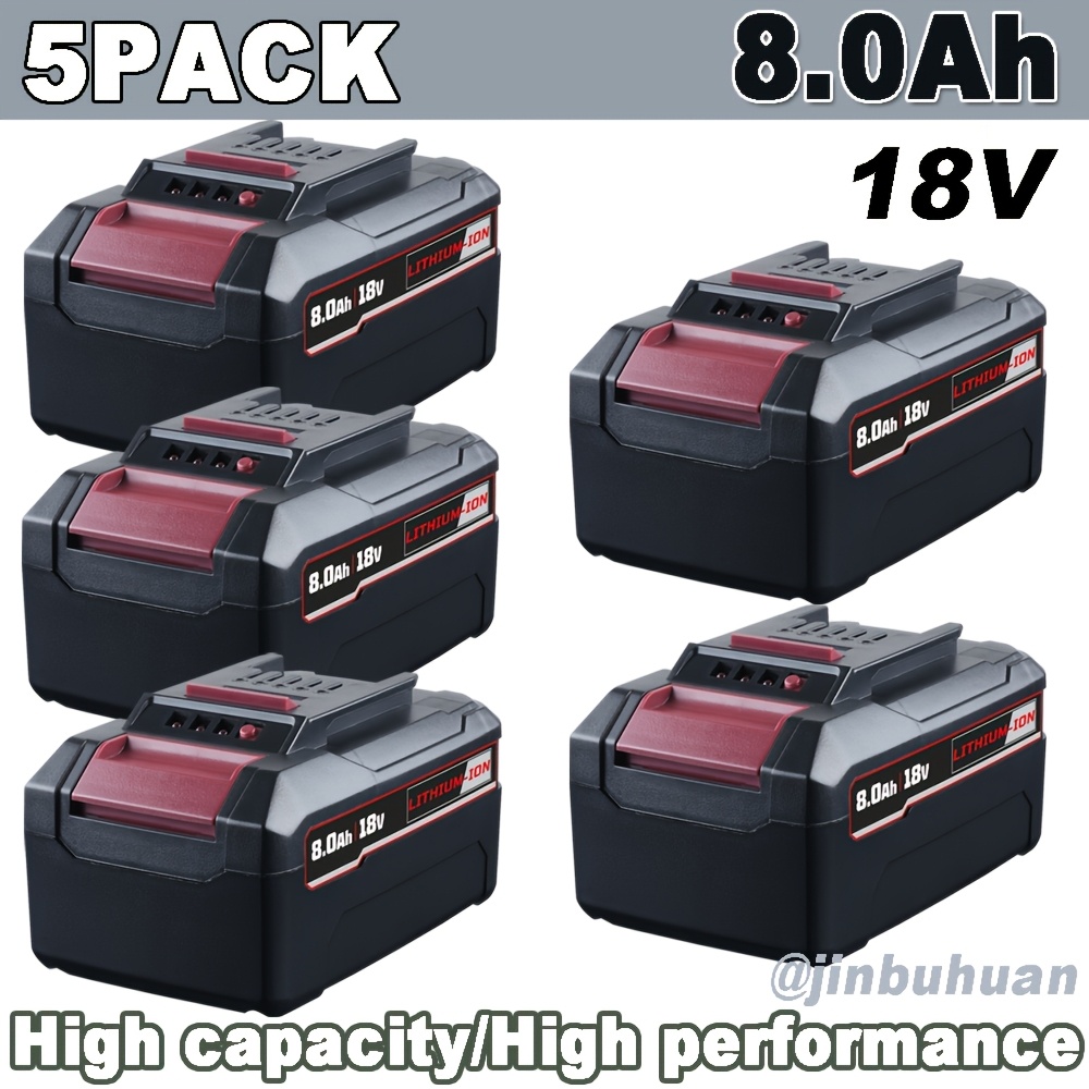 Image of 5pack 18v 8000mah Hsl1810d Mtl1810 Li-ion Replacement Battery For Einhell 4511396 Pxbp-600 Px-bat52 -change Cordless Power Tools, Rechargeable