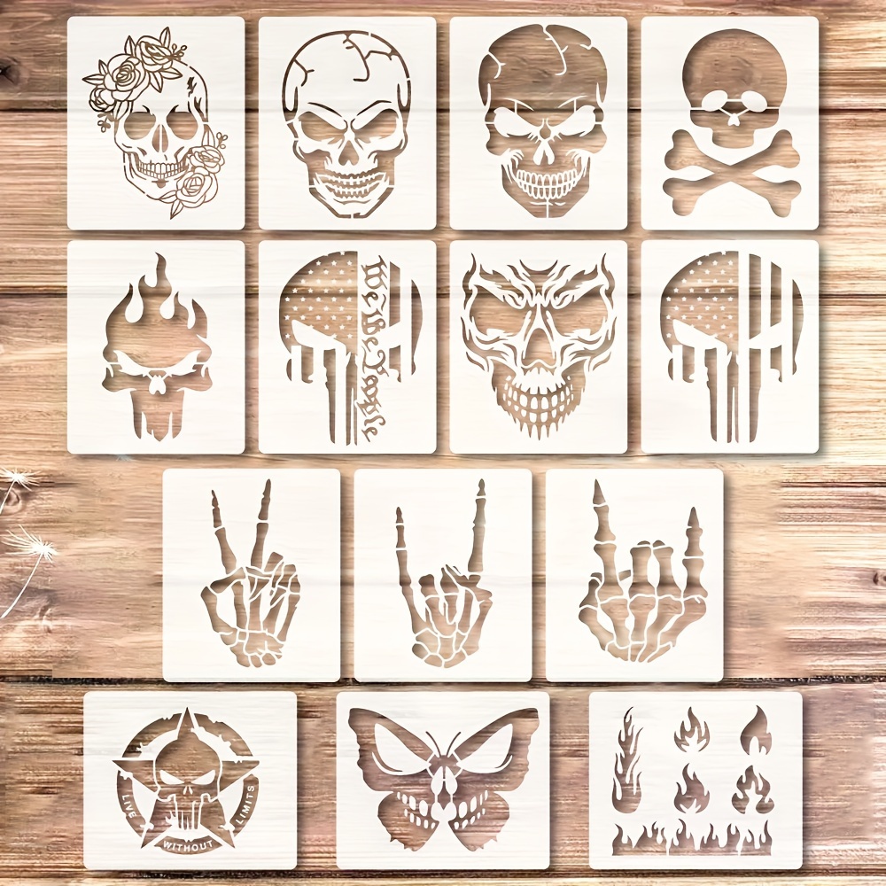 

[ ] 14pcs & Set For Wood - Reusable Airbrushing Templates, Diy Painting Supplies, Pet