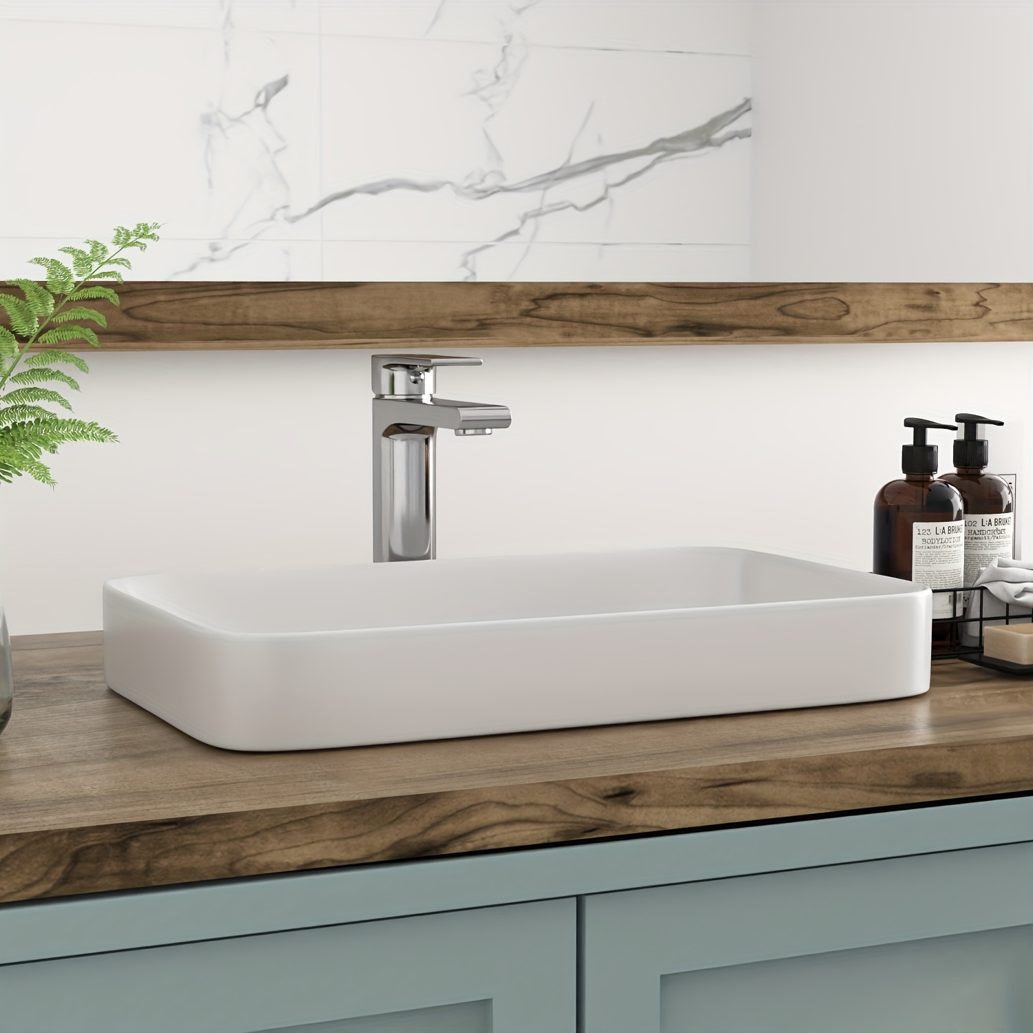 

18.9x11.61 Inches White Rectangular Household Bathroom Sink, With An Overflow For Semi-concealed Installation, Providing A And Beautiful . In For