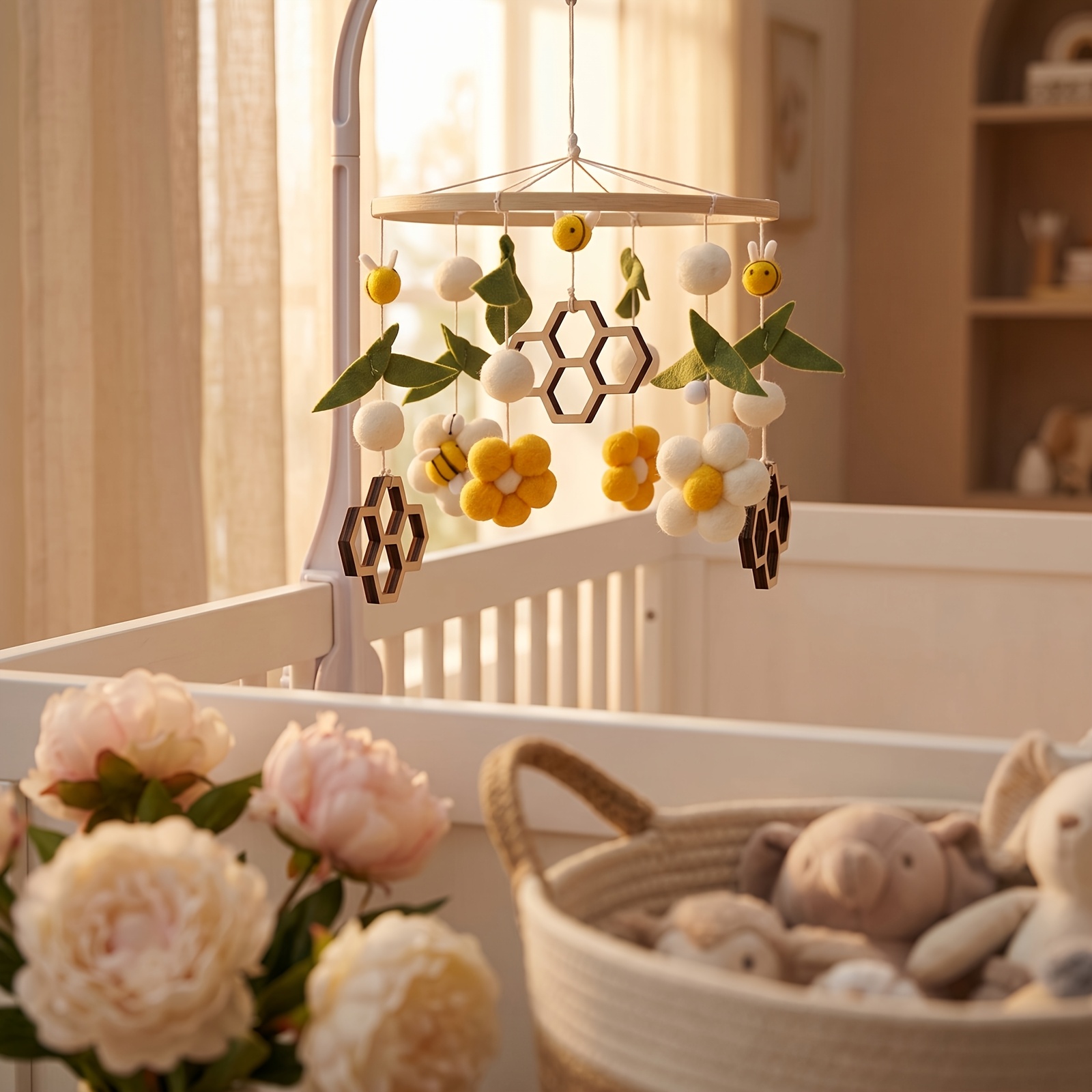 Cute Bee Cartoon Mobile, Hanging Crib Decoration