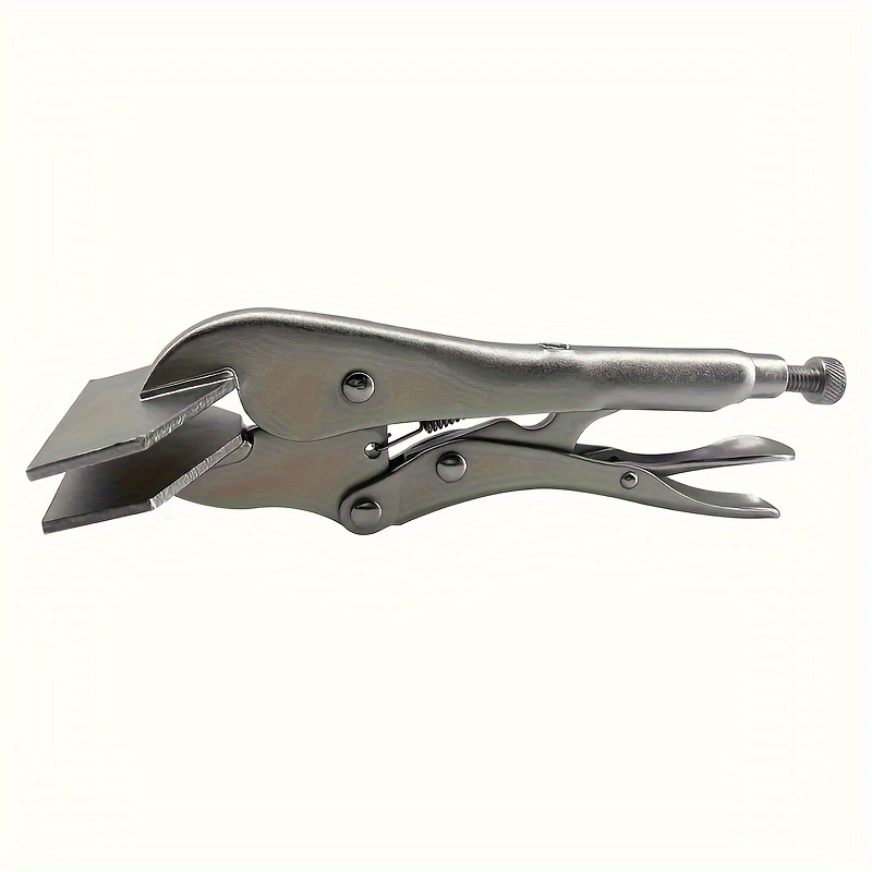 1pc 8-inch Heavy-duty Locking Pliers With Flat Jaw - Adjustable, Ergonomic Grip For Metal & Woodworking, Easy-release Mechanism, Hand Tool