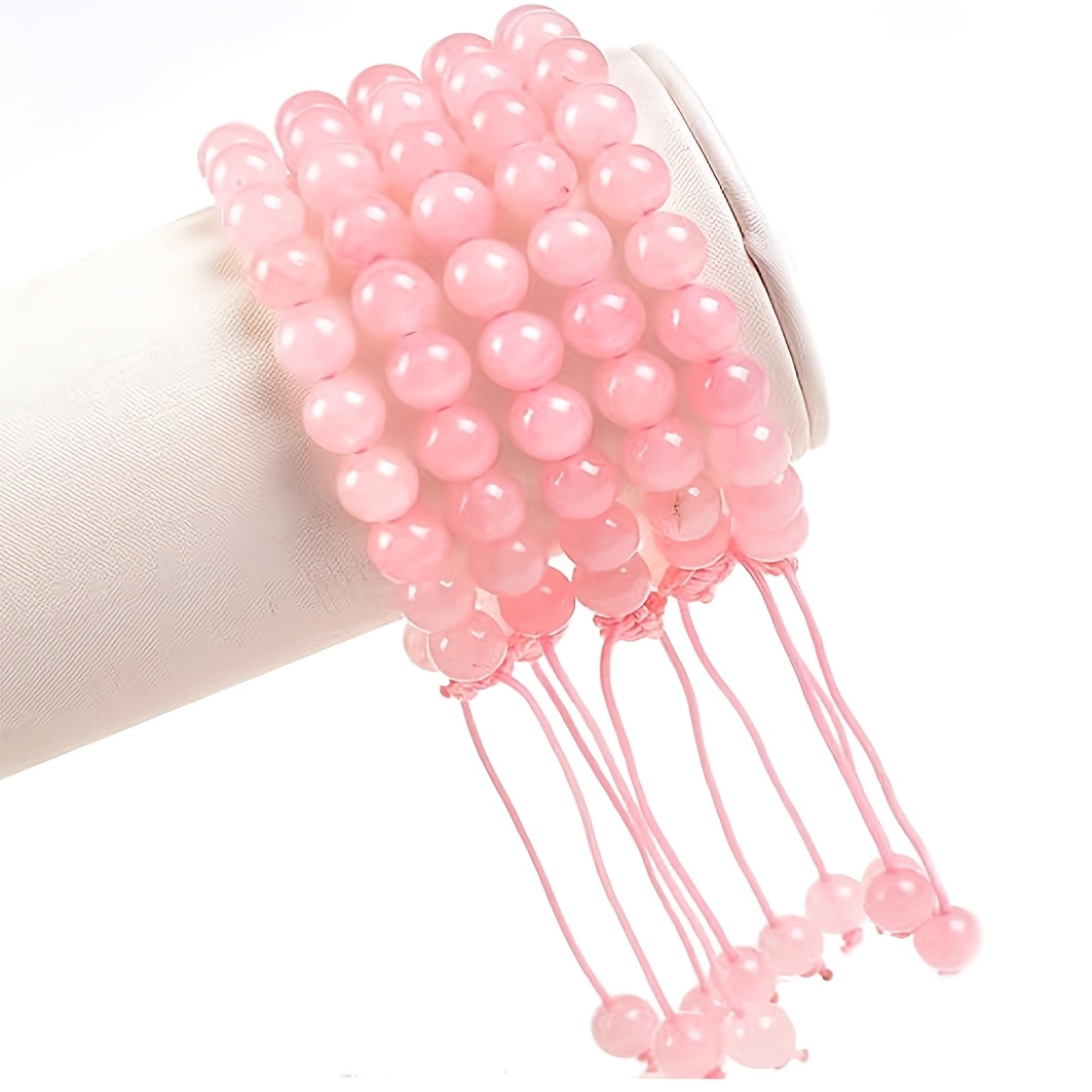 Adjustable Woven Bracelet with Rose Quartz