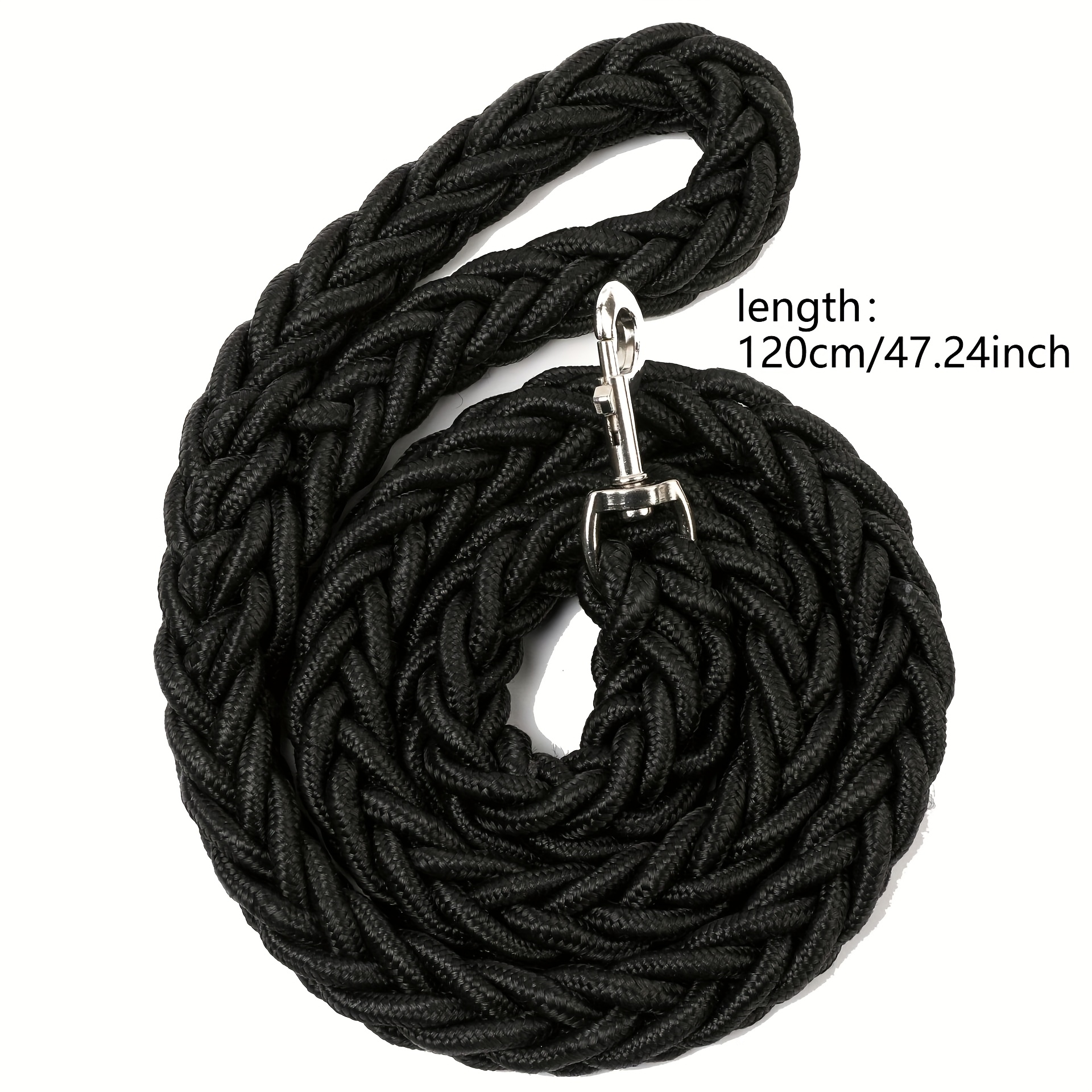 TEMU Laisse pour chien noire épaisse tressée et durable, d'entraîner efficacement les chiens et offre une expérience de marche confortable, convient