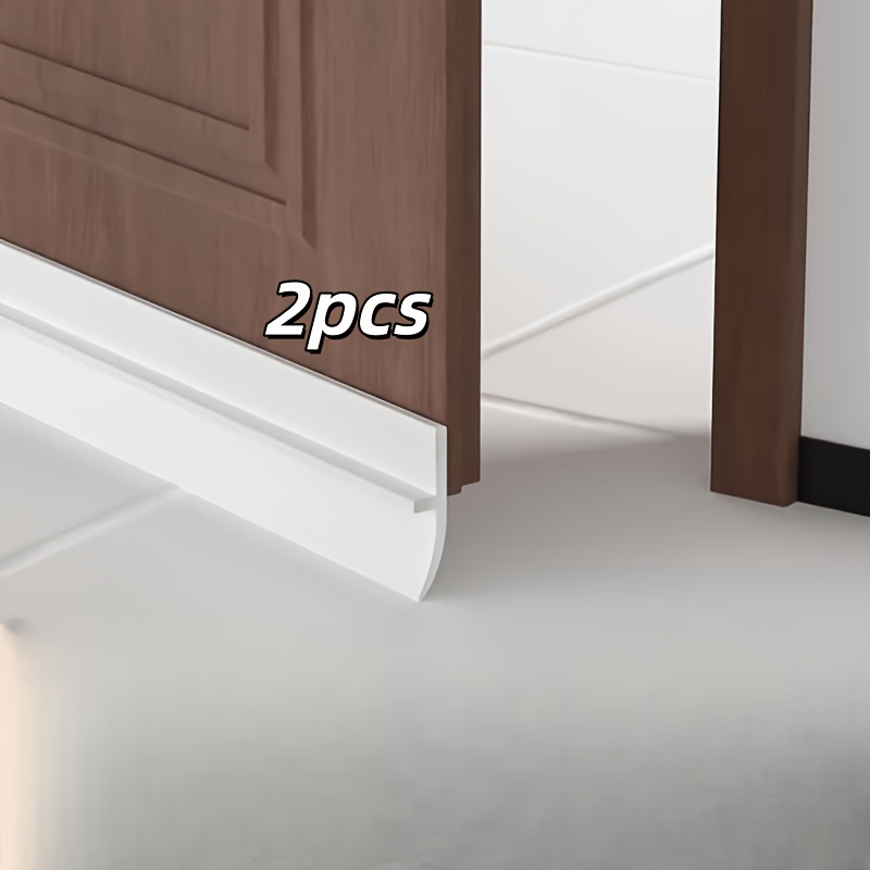 TEMU 2pcs New Windproof Door Bottom Seal Strip, Thickened Anti-theft Silicone, Self-adhesive Soundproof And Insulating, Elastic And Wear-resistant