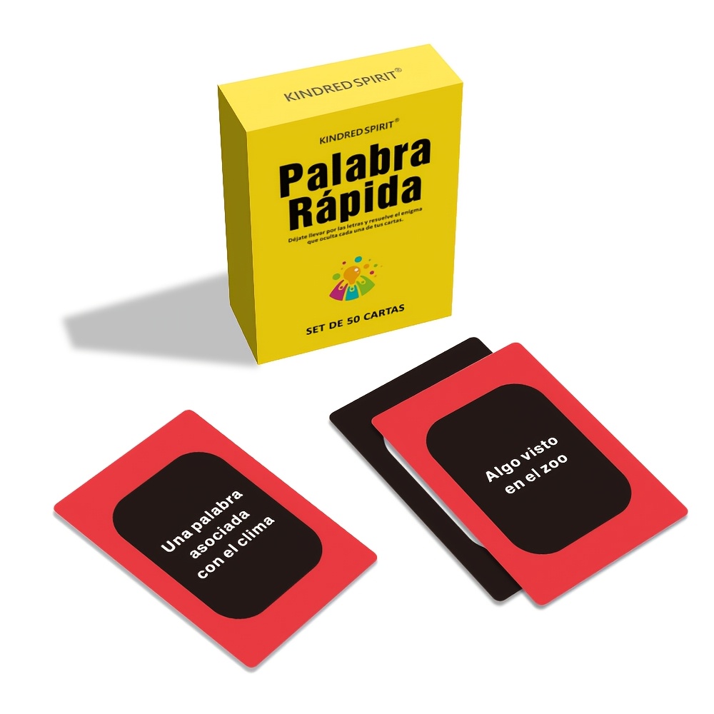 50 Spanish Quick Word Guessing Cards