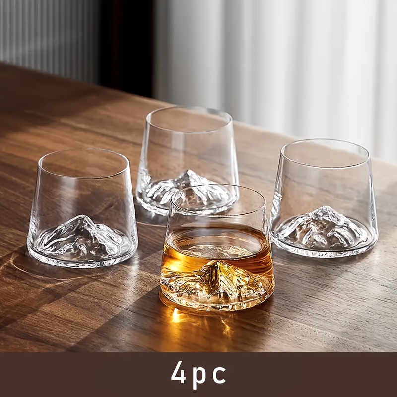 2/4pcs Whiskey Glass Set, 230ml, Clear Glass With 3d Engraving On – , Suitable For , Whiskey, And – Home Bar Decor, Men's Gift Set, Top For Christmas, Perfect For Thanksgiving