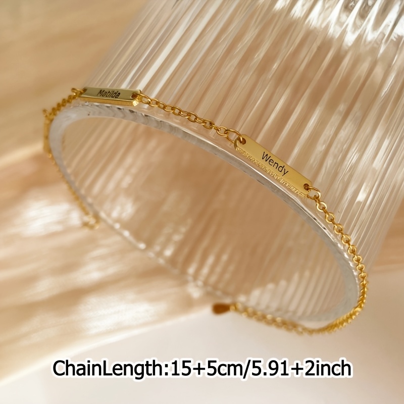 Custom Name Bracelet with 1-3 Name Engraving in 18K Gold-Plated