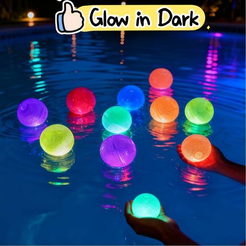 8pcs glo fluorescent glow balls suitable for pool bathtub uv activated glow sticks for no power required high brightness luminous for water parties relax for pool