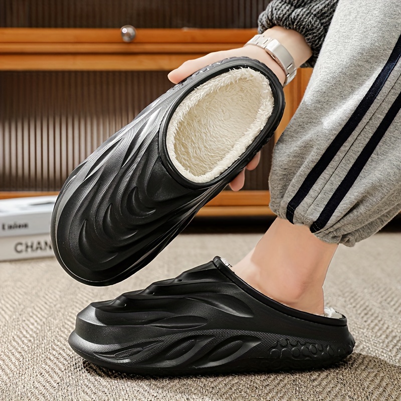 

Cozy Fleece-lined Winter Slippers For - Non-slip, Warm Indoor/outdoor Shoes With Eva Sole