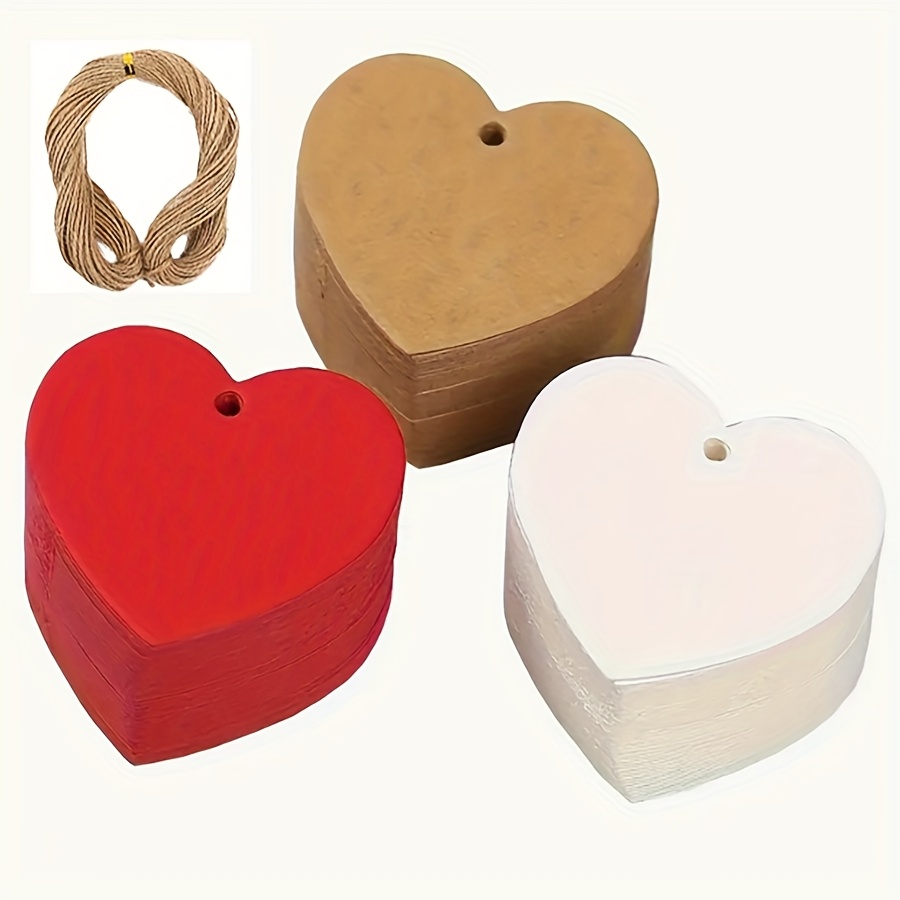 

étiquettes cadeaux en de cœur pour la Saint-Valentin avec ficelle - Étiquettes nominatives en rouge, blanc et pour de cadeaux, et les décorations