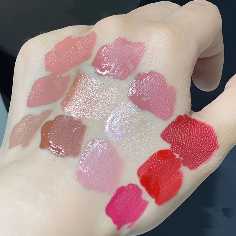 12pcs Velvet Matte Liquid Lipstick Set, Waterproof Long Lasting Quick-drying Non-Stick Cup Nude Lip Stain Kit, Up to 24H Wear, Lip Makeup Gift Kit for Women