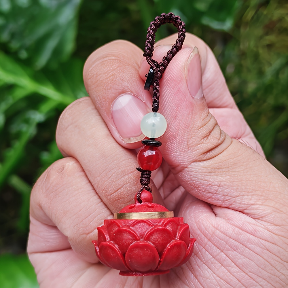 Lotus Flower Openable Pendant Keychain, Minimalist Style