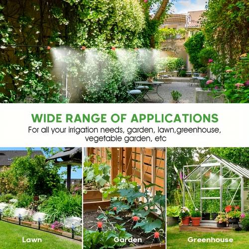 226ft automatic drip irrigation kit effortless plant watering system with adjustable nozzles and patio misting gardens and greenhouses