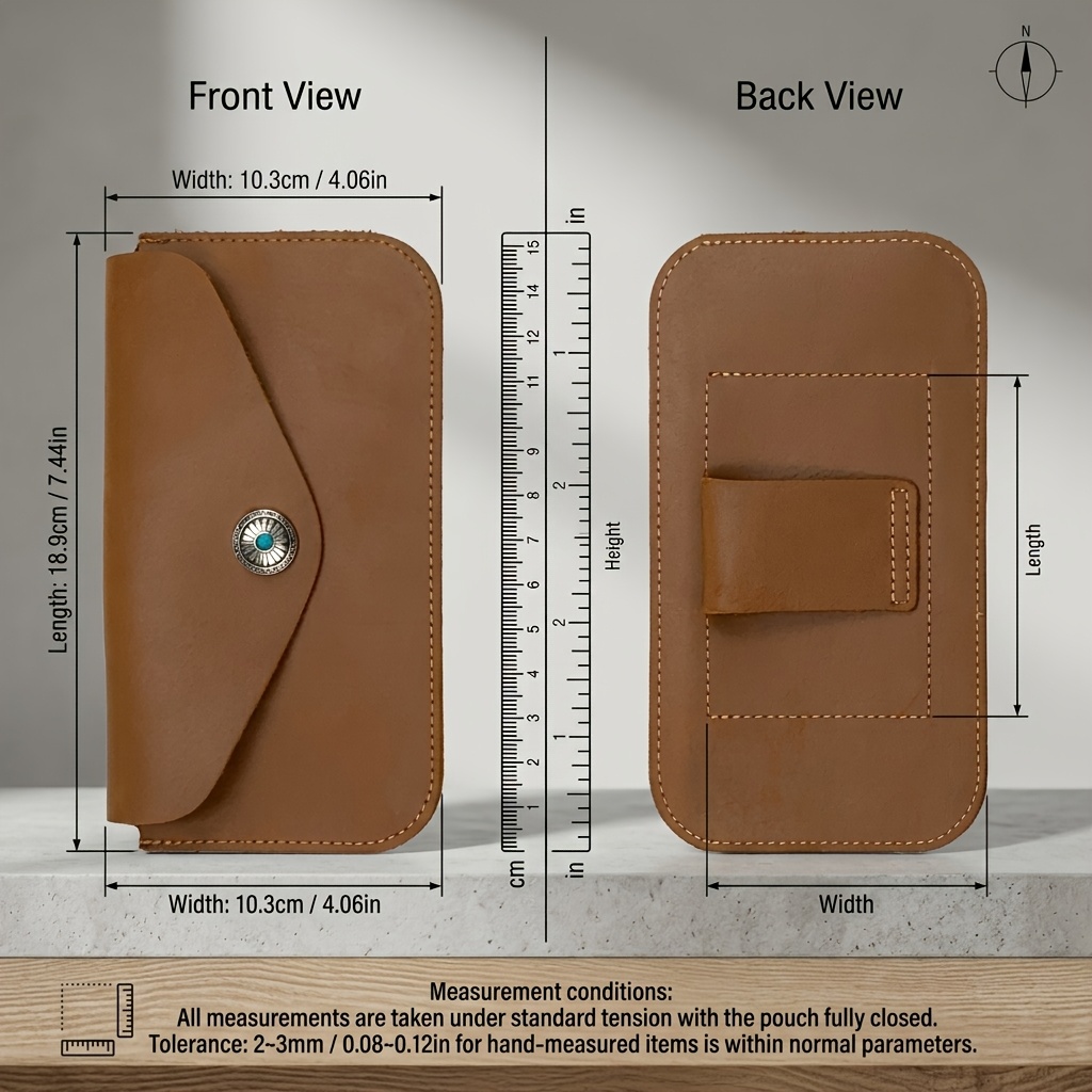 Real Leather Belt Pouch Holster Case, Universal Phone Waist Bag