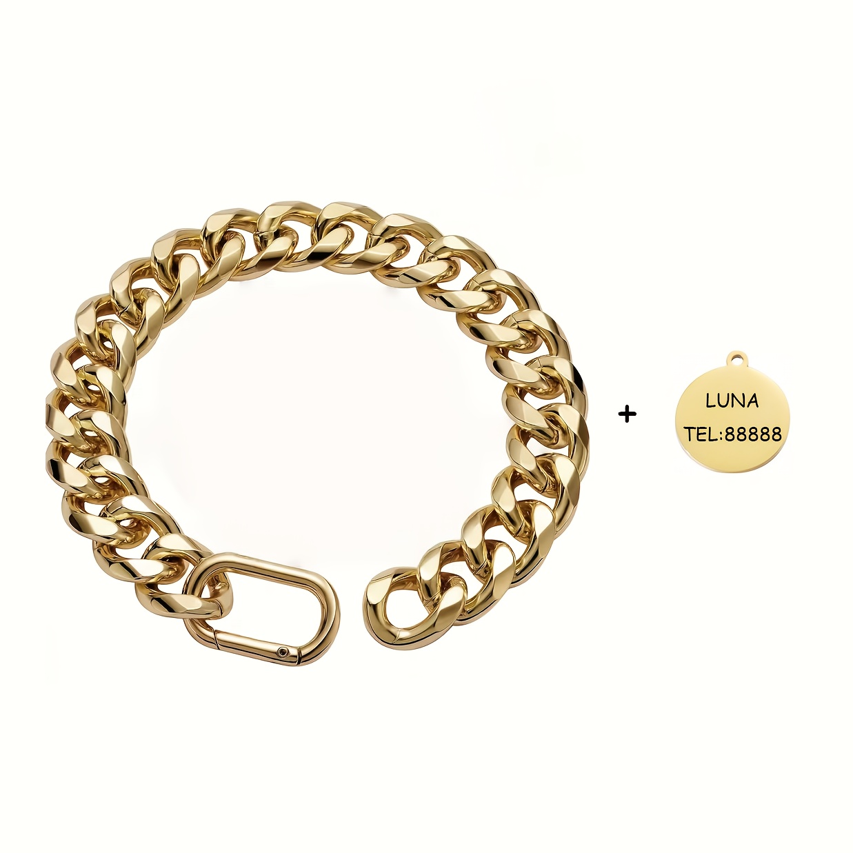 TEMU 1 Fashionable Collar, Customizable And Contact Number - Durable Collar, Customizable Owner Contact Information, Multiple Sizes And Colors, Dog