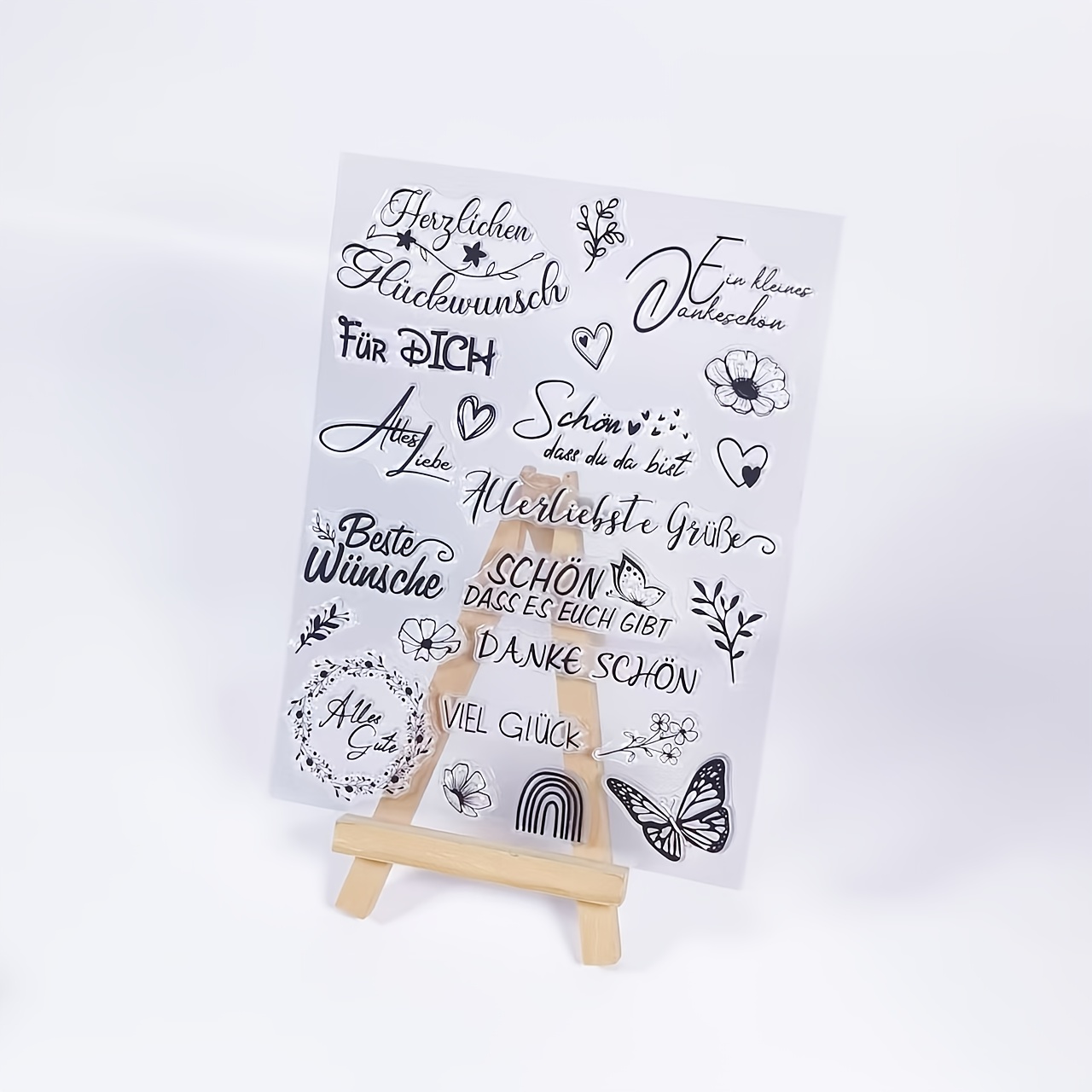 German Greeting Card Message Transparent Stamps, Suitable For Making Decoration And Diy Albums, Diy Crafts Clear Stamps