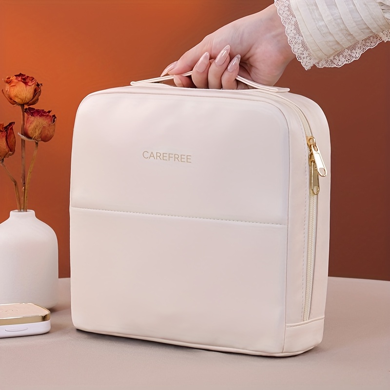 TEMU 8101# Women's Handheld Portable High-end Makeup Bag, Large Capacity Travel Cosmetic Storage Bag - Can Hold 20 Bottles Of Cosmetics, 20 Makeup