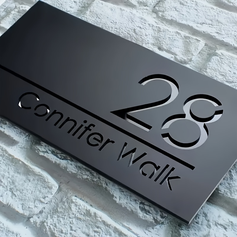 TEMU Minimalist Acrylic Nameplate With Customizable Design, Wall-mounted & Self-adhesive For – Offices, Entrances, Beauty Salons, Clothing Stores,