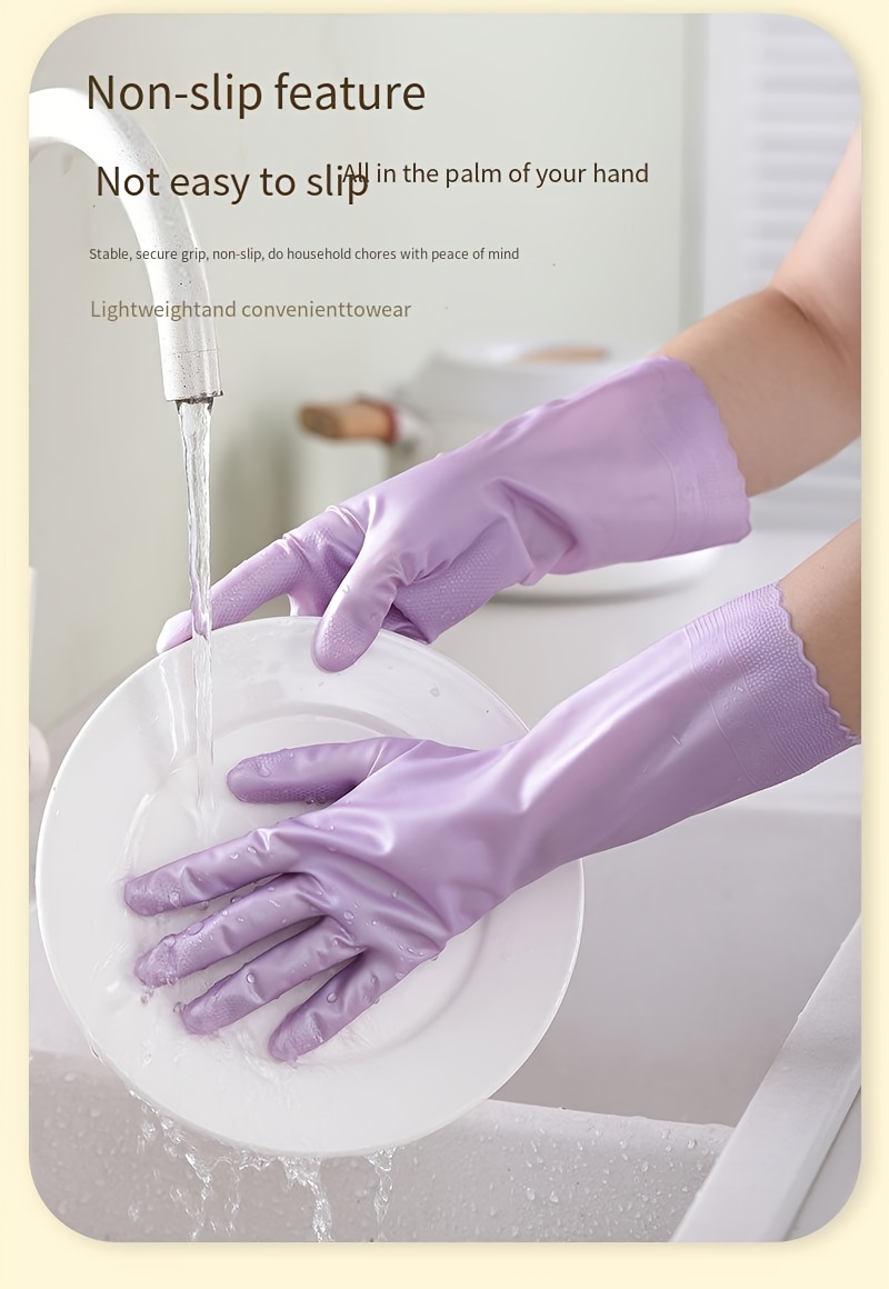 waterproof housework cleaning gloves kitchen cleaning latex household dishwashing laundry gloves wear resistant rubber gloves details 2