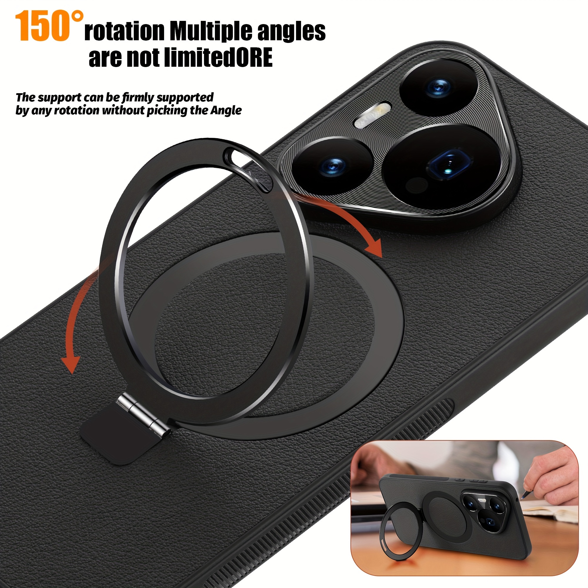 1 étui en cuir pour Huawei P70/P70Pro, protection complète avec support, support magnétique puissant, chargement sans fil, cadeaux pour amis, anniversaire_voghion.com