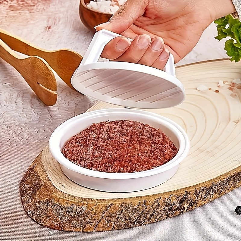 1 Molde Creativo Redondo Antiadherente para Hacer Burgers | Molde de Plástico para Bocadillos de Carne para Res, Queso, Verduras, Ideal para Picnic al Aire Libre, Barbacoa, Accesorio de Cocina