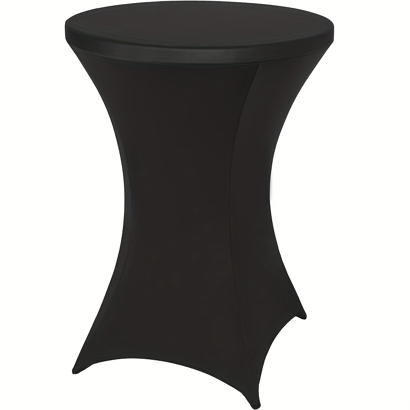 1pc Round High Leg Table Cover, Stretch Tablecloth, Fitted Washable High Leg Table Cover, Suitable For Birthday Parties, Evening Parties, Weddings, Receptions, Exhibitions