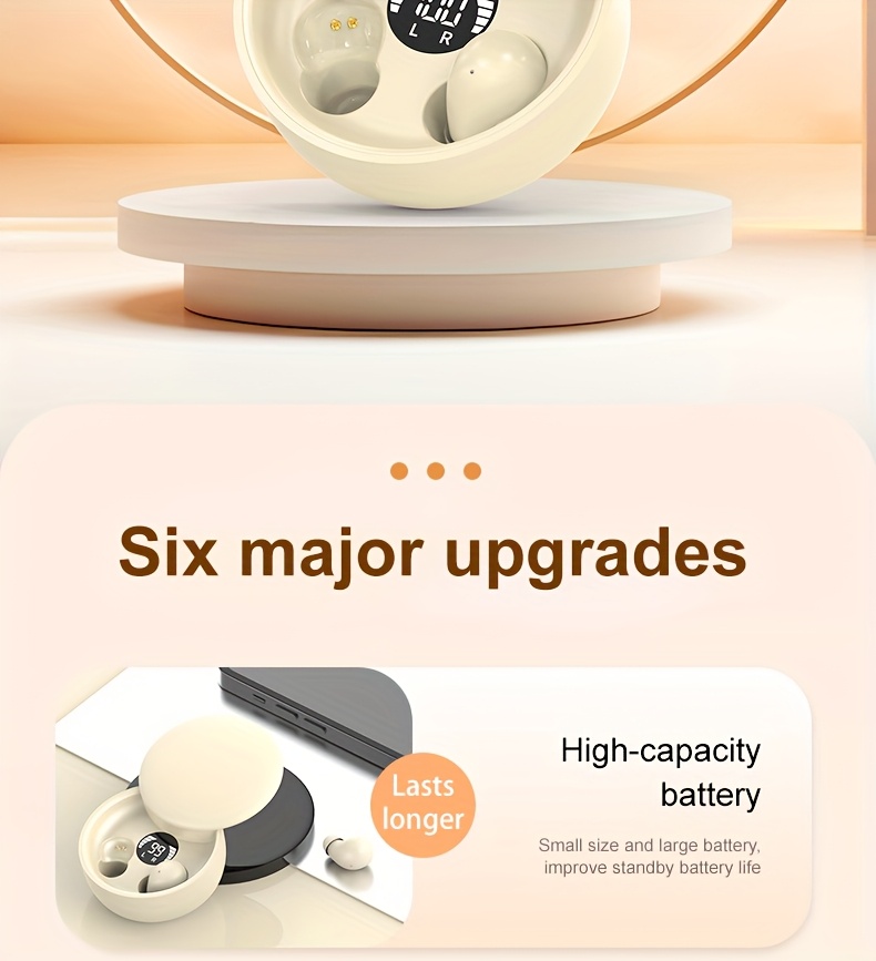 Invisible Sleeping Headphones - Ultra Small Mini In Ear Sports 6.0 Bluetooth Wireless Earphones, 6D Bass Sound Effect HIFI Music Earbuds, Low Latency, Dual Noise Reduction, And Sleep/Game Mode, Surprise Gifts for Couples, Students, And Adults