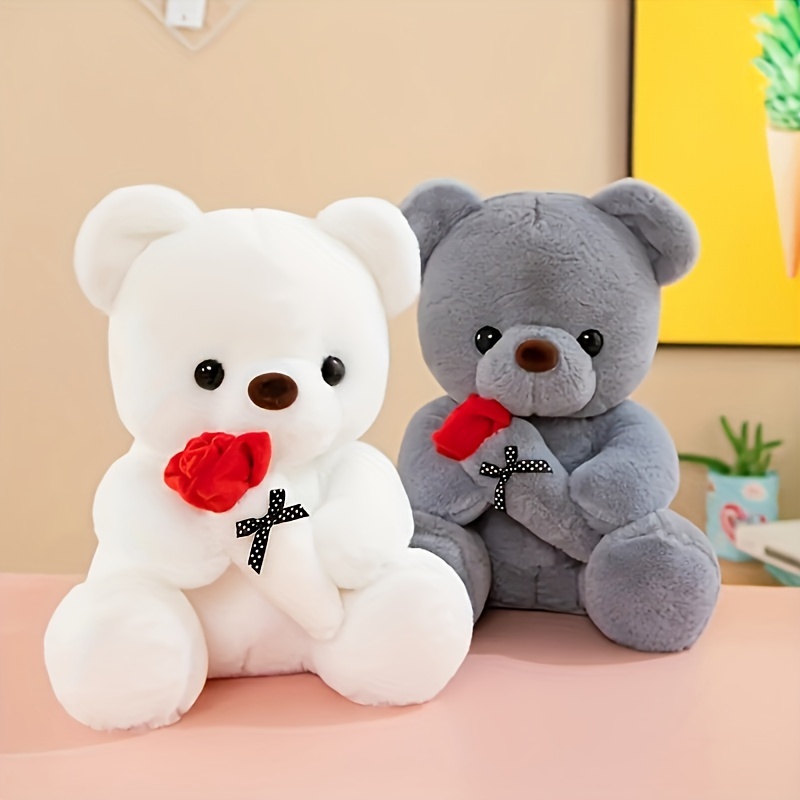 

Cuddly Rose Bear Plush Toy - Perfect Romantic Gift For Valentine's Day & Birthdays, Soft Cotton, Ideal For Ages 0-3 Rose Teddy Bear Cuddly Plush Toy