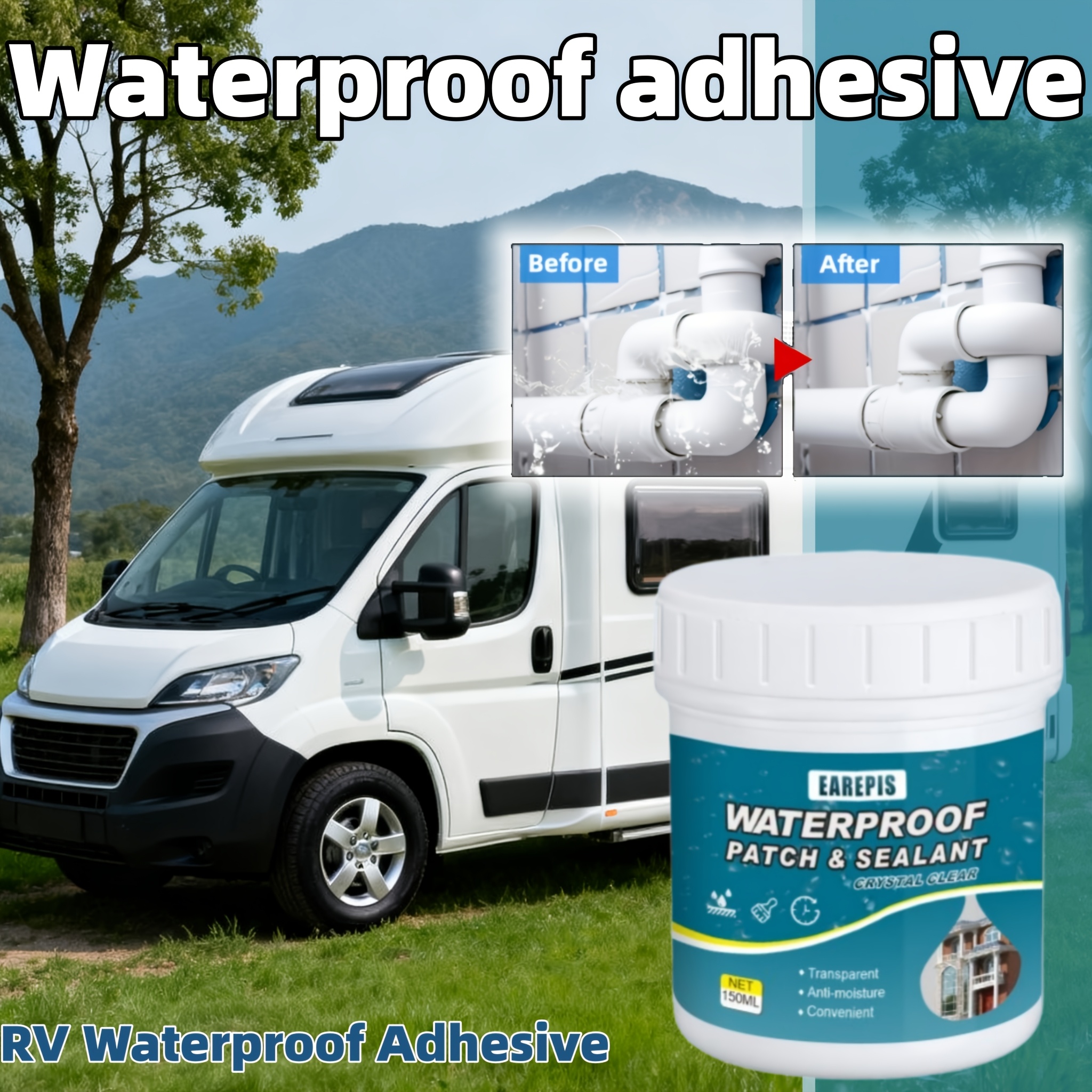 150ML Quick-Drying Sealant, RV Sealant, Strong Waterproof And Leak-Proof, Firm Bonding And Sealing, Worry-Free Leakage