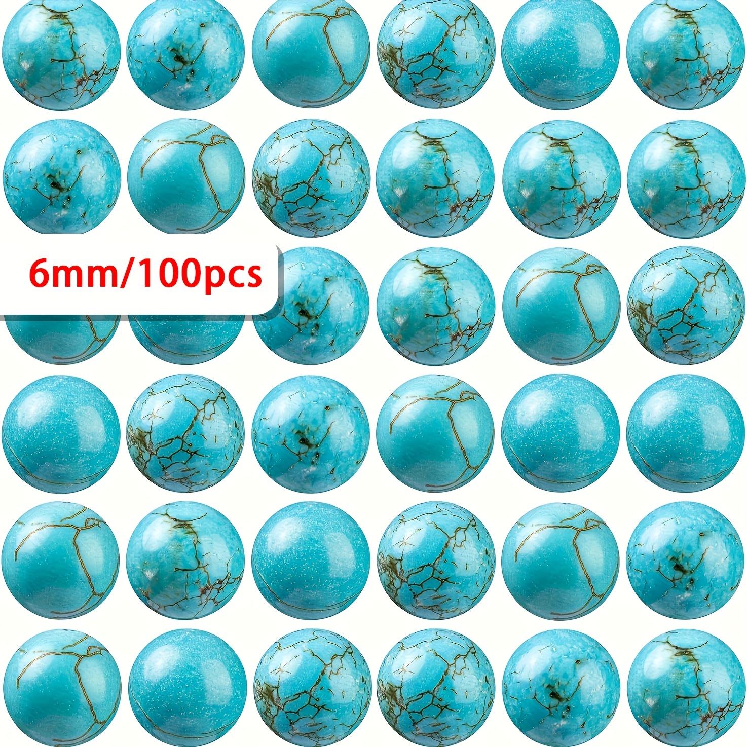 TEMU Stone Beads, 8mm Sky Blue Round Gemstones, Suitable For Making Bracelets And Necklaces
