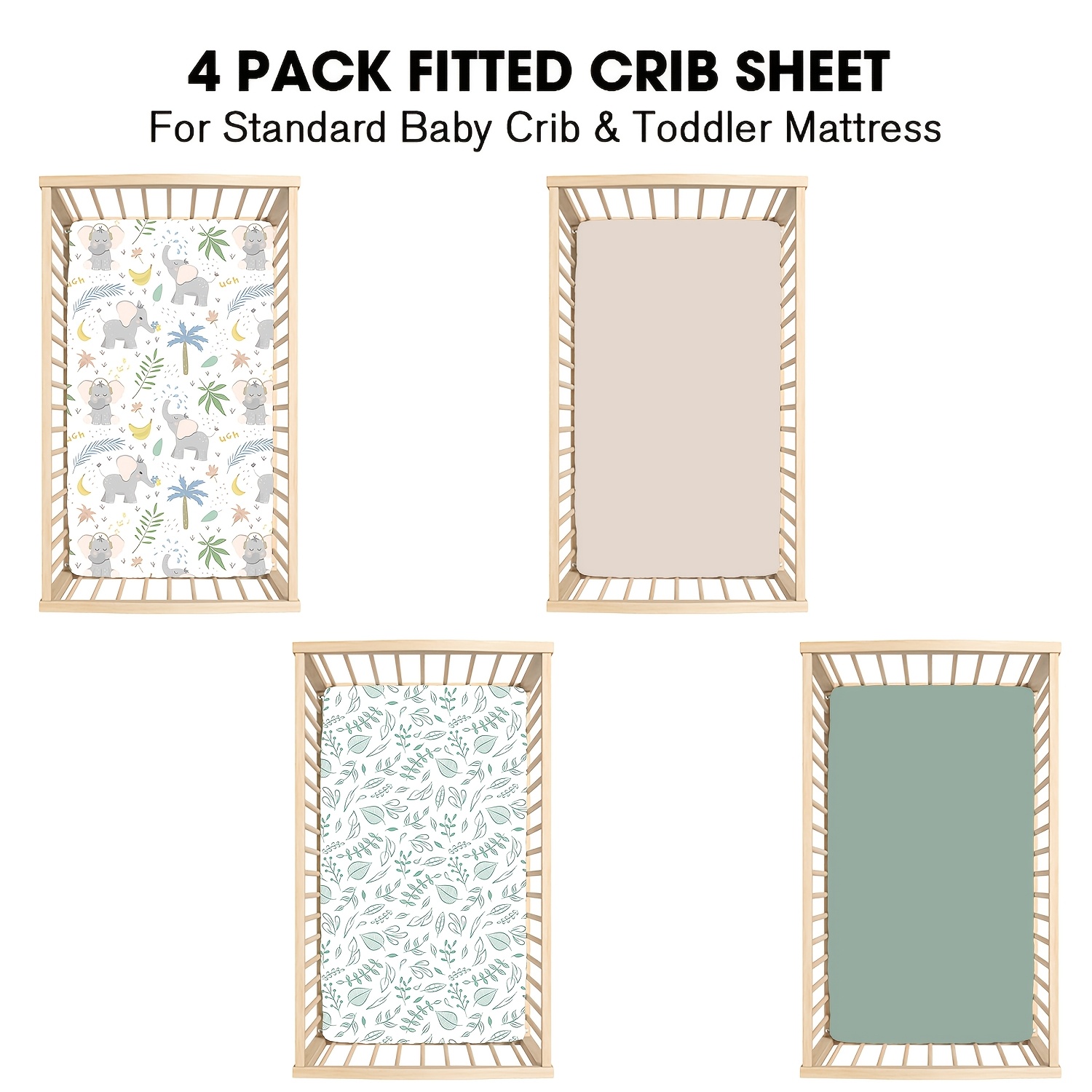 Standard 4-Pack Soft Microfiber Kids Fitted Sheets for Boys & Girls
