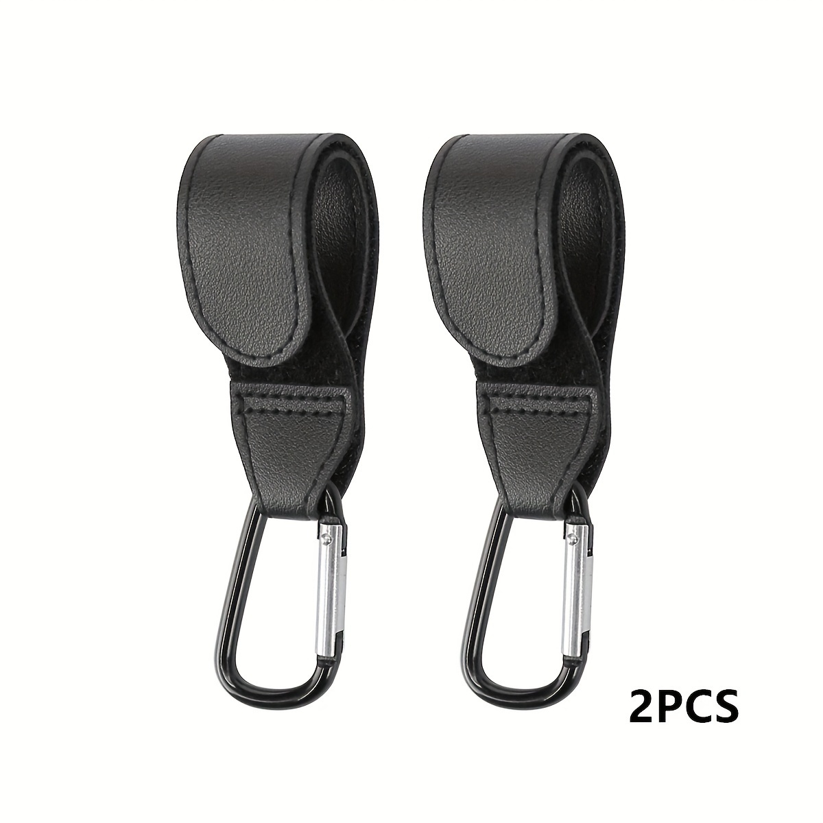 

2pcs Pu Faux Leather Stroller Hooks, Portable Stroller Hanging Bag Hooks, Stroller Hanging Buckles
