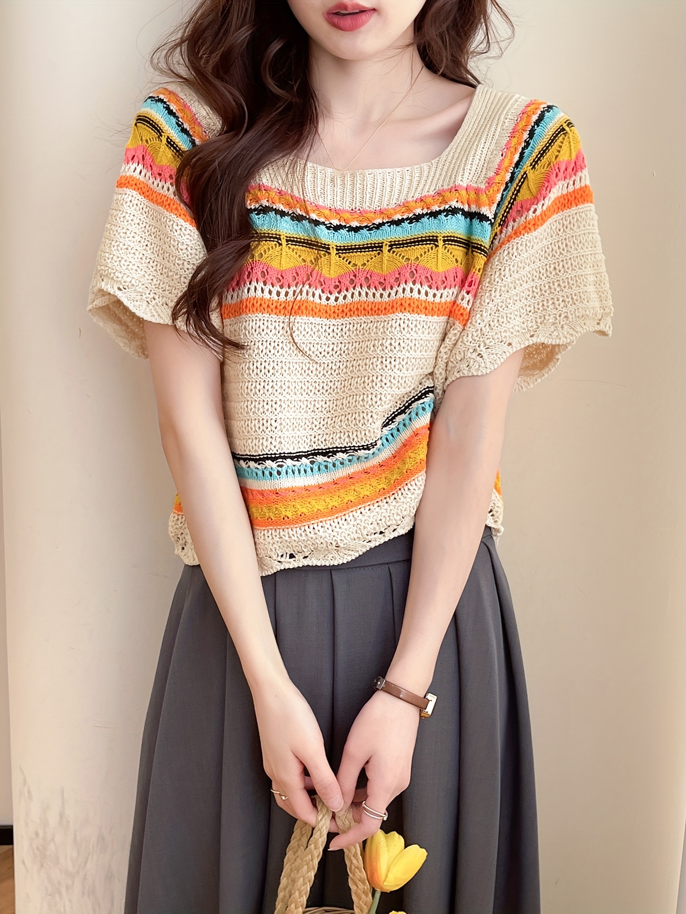 Blusa Bordada Blusa Crochet Stradivarius 025353 Blusa Tirantes