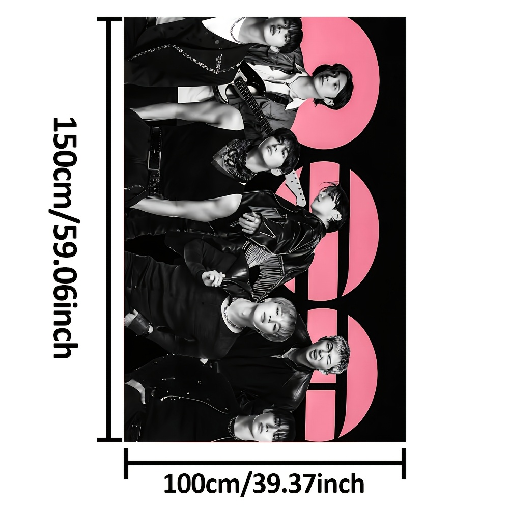 TEMU Design Imprimé - Couverture en Flanelle Imprimée Kpop 1 Non Texturée, Adaptée à Toutes , Douce et Confortable, Parfaite pour les Canapés, les