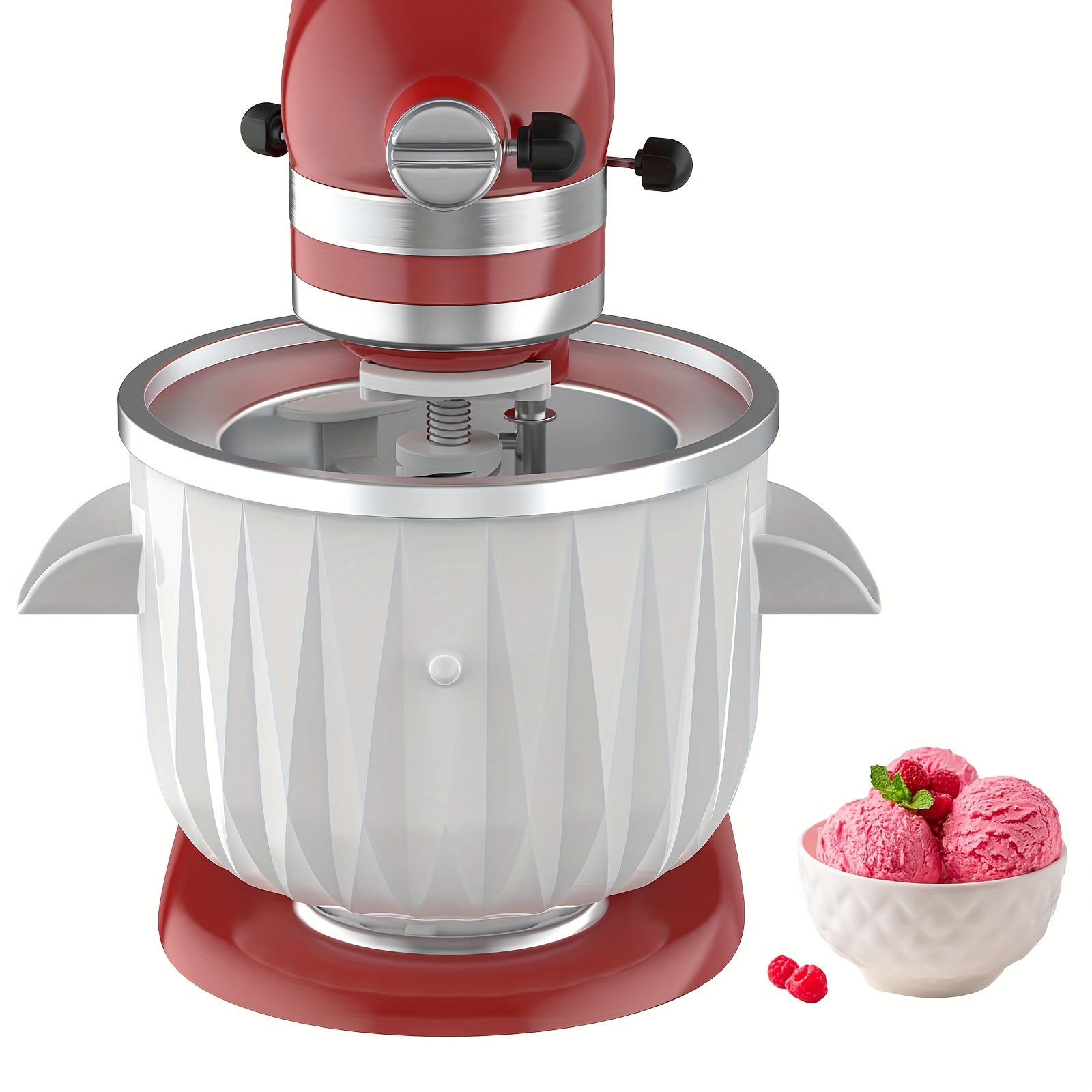 1* Quart Ice Cream Maker Attachment For *, Ice Cream Attachment Fits For 4.5Qt And Larger Stand Mixers (Machine/Mixer Not Inc