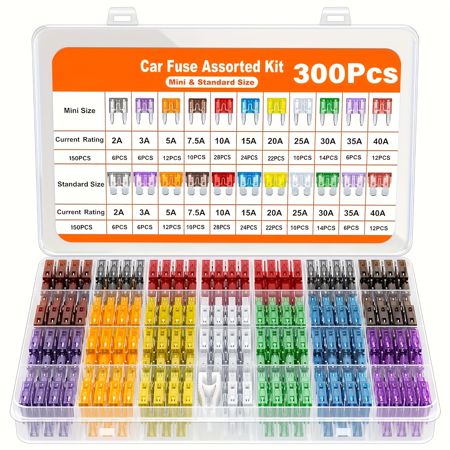 TEMU 300pcs Fuse Kit 150mini Car Fuses Assortment 150 Standard Auto Blade Fuse Replacement For Tool Automtive Rv Motorcycle Truck Accessories2a TEMU 300pcs Fuse Kit 150mini Car Fuses Assortment 150 Standard Auto Blade Fuse Replacement For Tool Automtive Rv Motorcycle Truck Accessories2a