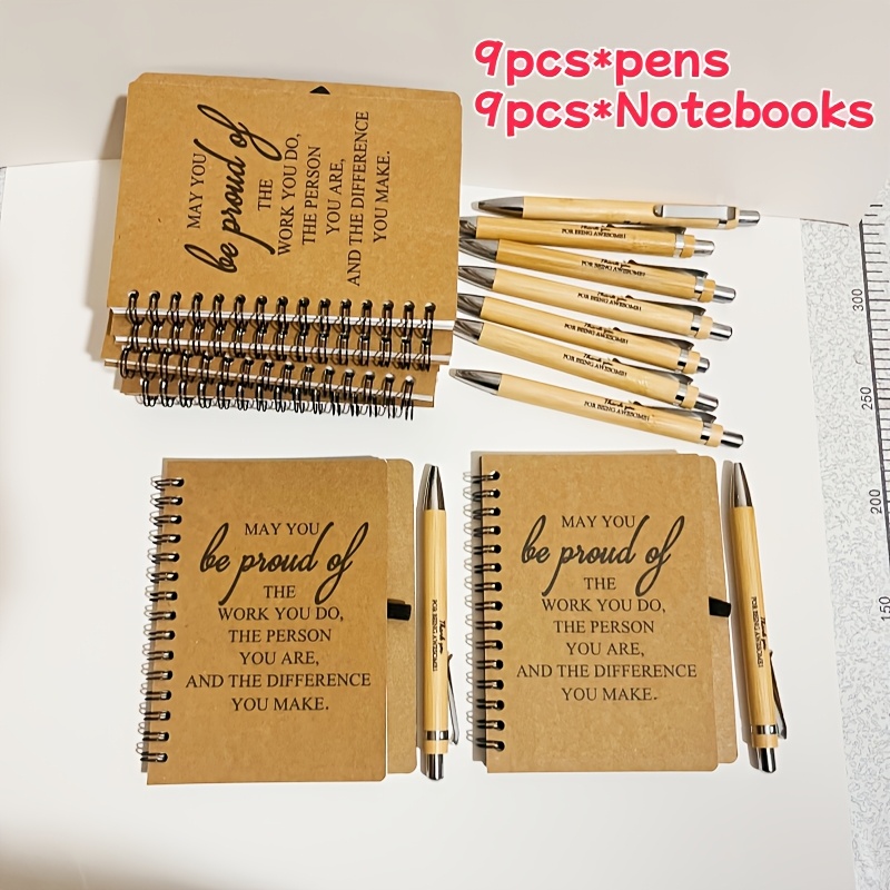 18pcs Appreciation - Small Notebooks And Ballpoint Pens, Great For Recognizing Staff, Volunteers, Educators, And Healthcare Workers - Suitable For Christmas, Birthdays, , And Workplace Celebrations