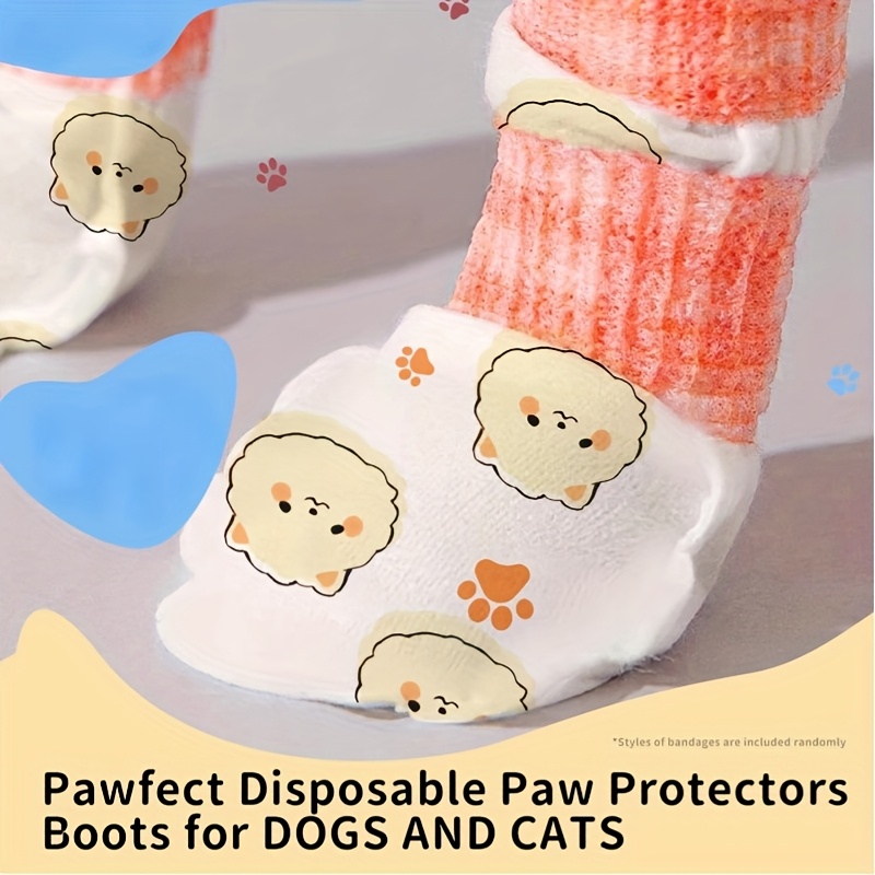 28pcs Disposable Booties Set for Dogs and Cats with Adjustable Bandages