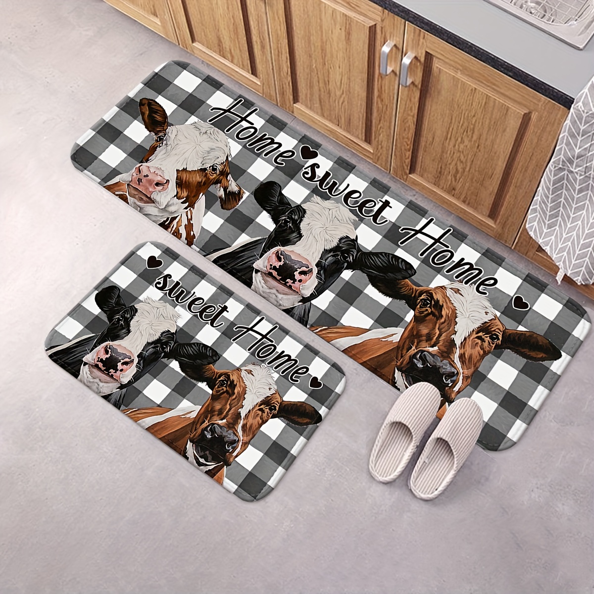 

Farmhouse Chic Kitchen & Bathroom Mats - Non-slip, & Machine Washable Runner Rugs For Home, Office, Laundry - Comfortable Standing Pads In Sizes