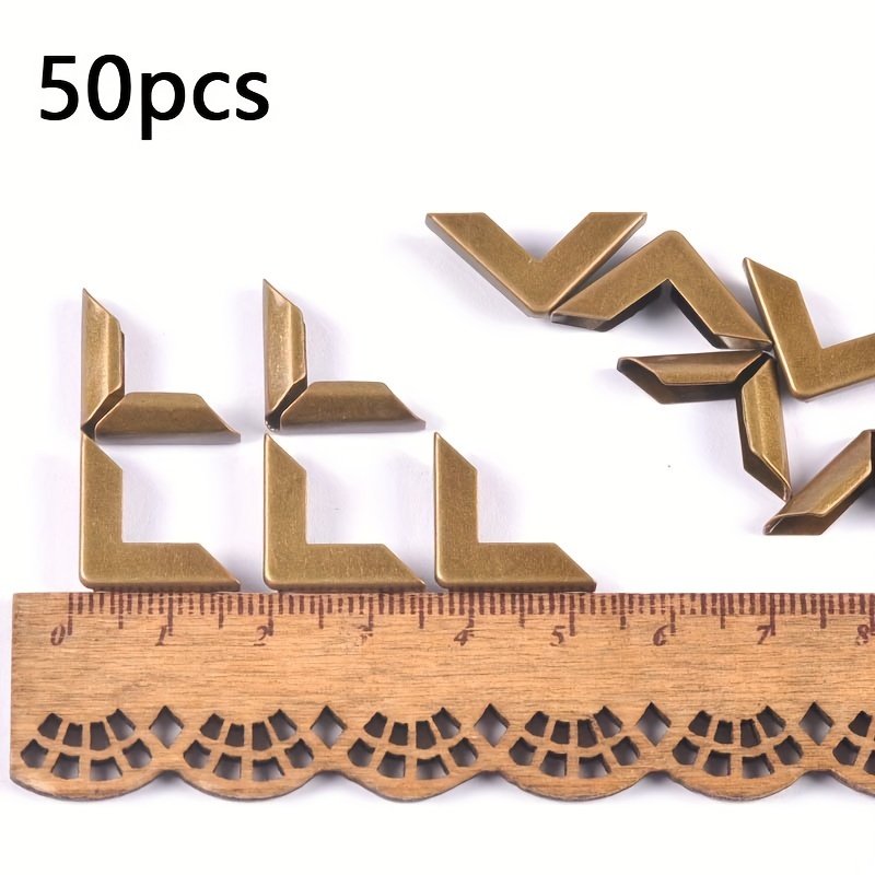 TEMU 50pcs Of 1.6*1.6*0.3cm Random Mixed Iron Sheet Corner Protectors Book Corners Anti-collision Books Paper Notebook Cover Corner Protectors