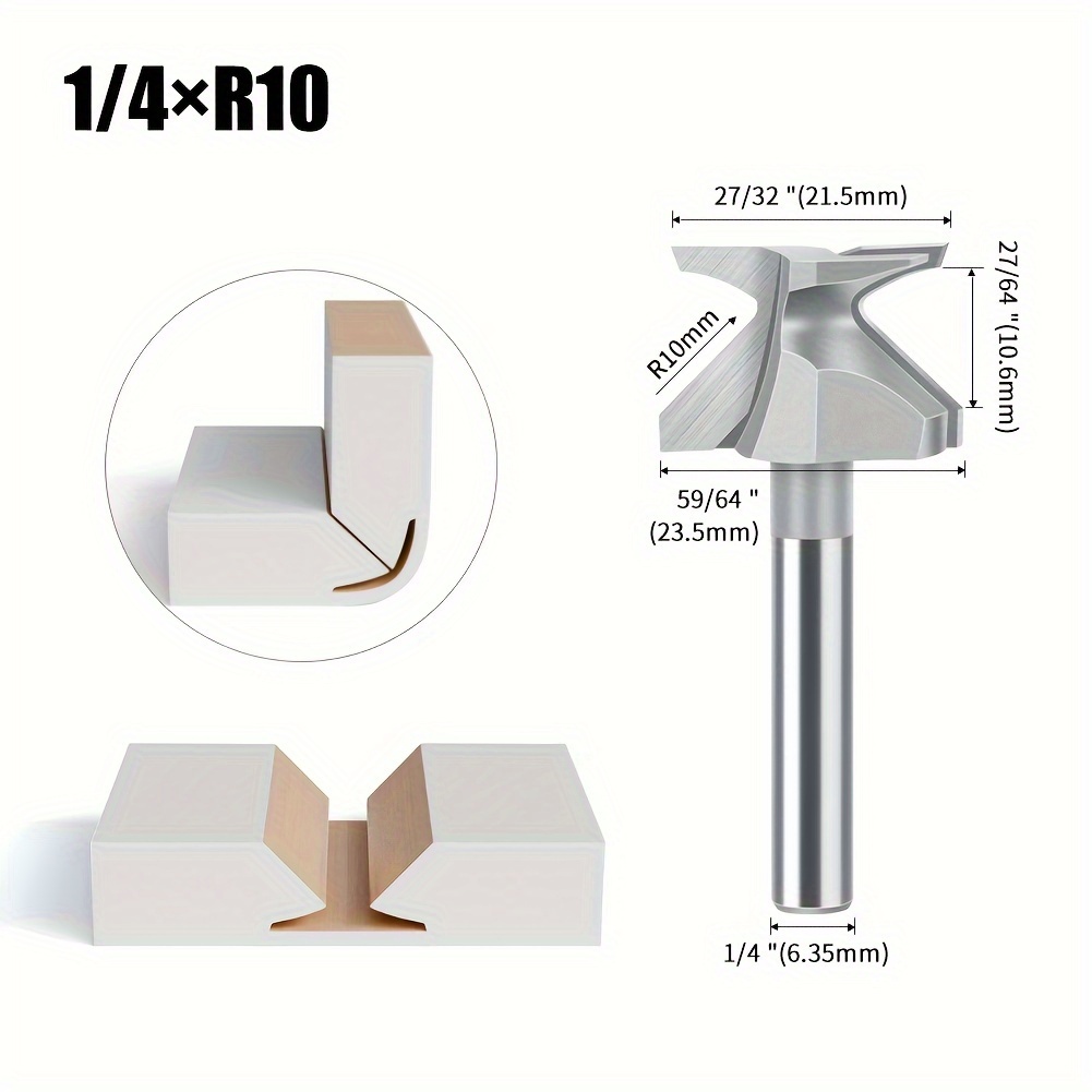 Jgzui Integrated Arc Bending Knife Tool - 1/4" Shank, R18/r30/r50 Router Bits For Woodworking Milling Cutter, Carbide/ Steel, No Required